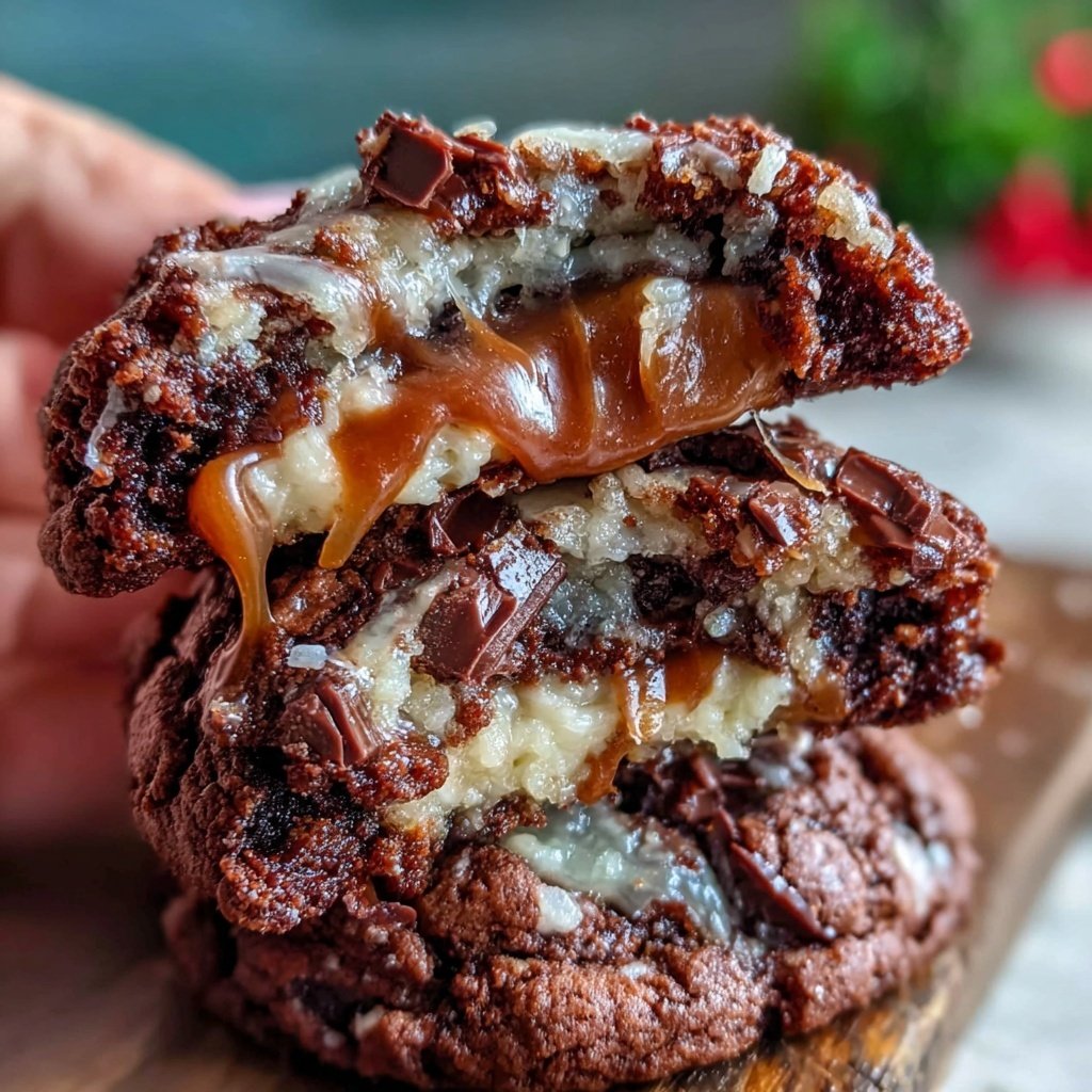Brownie Mix Caramel Swirl Cookies