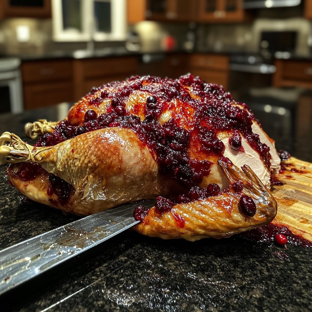 Roasted Turkey with Cranberry Glaze