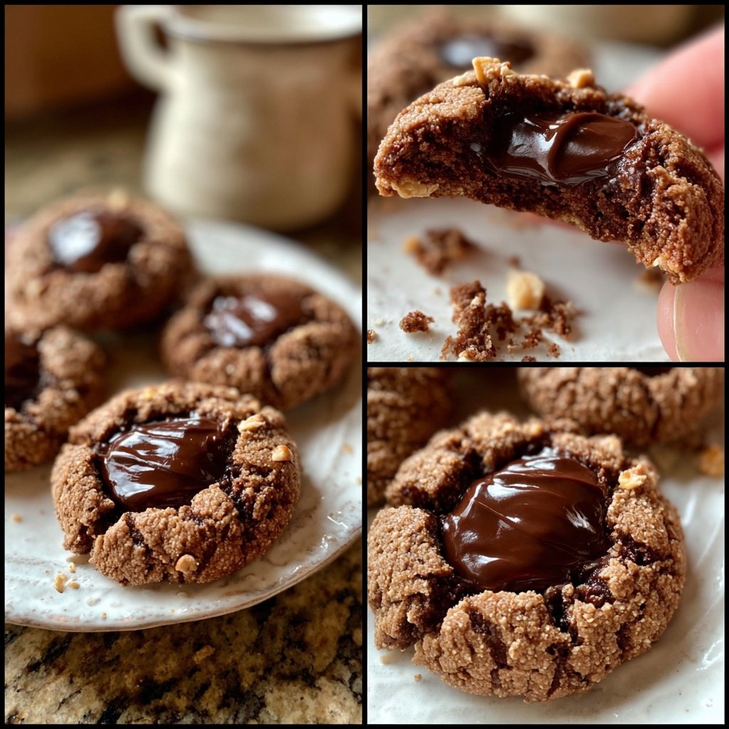 Chocolate Hazelnut Thumbprint Cookies