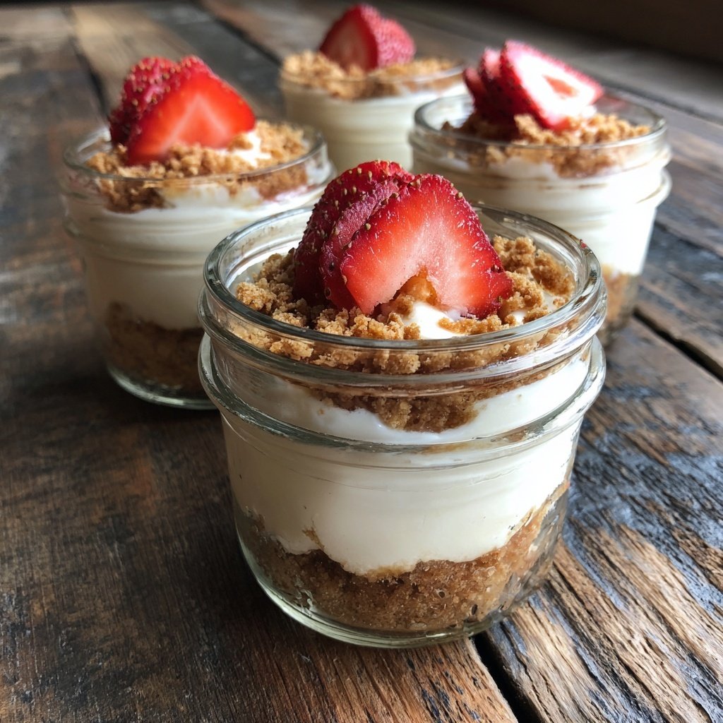 Strawberry Cheesecake Breakfast Jars