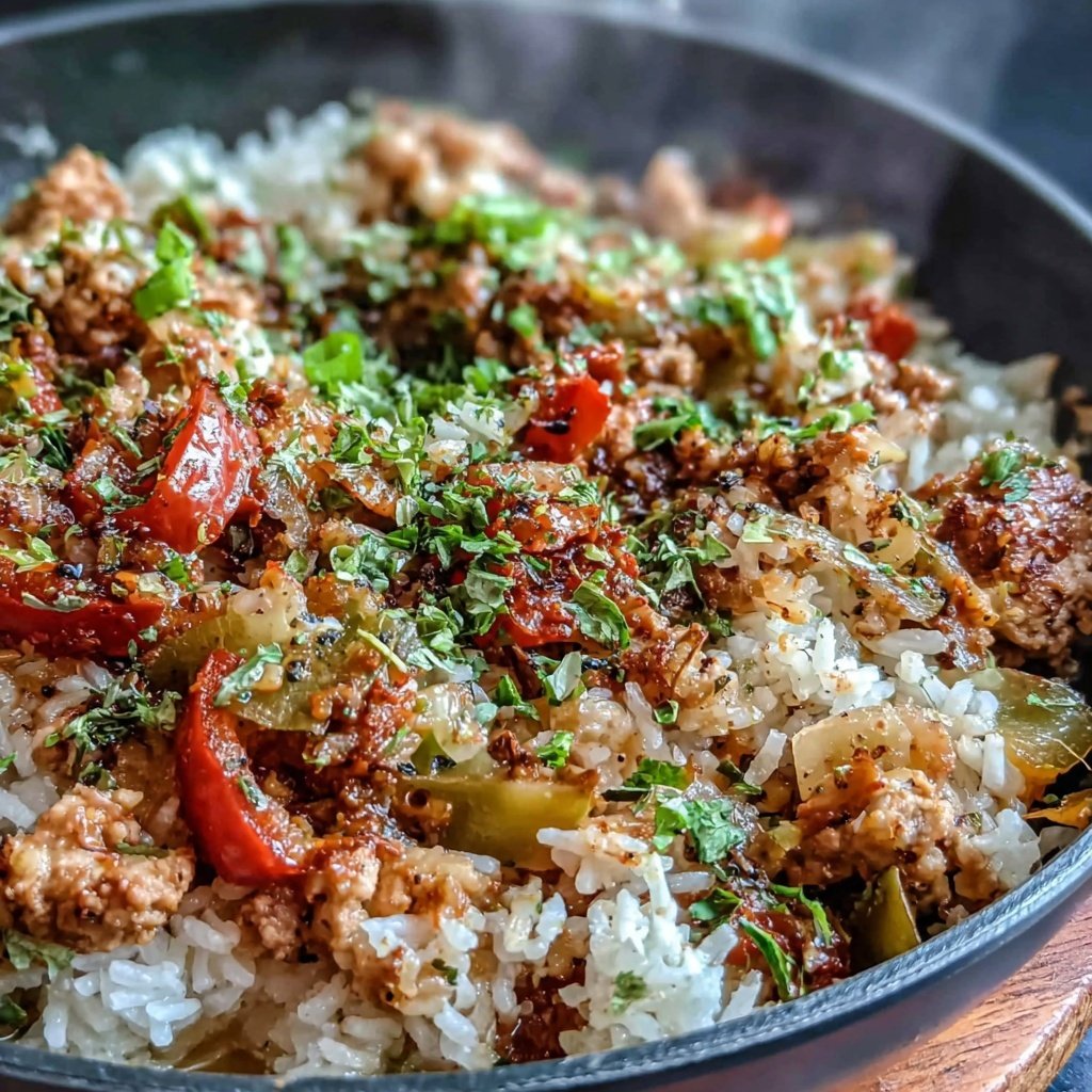 Ground Turkey And Rice Skillet