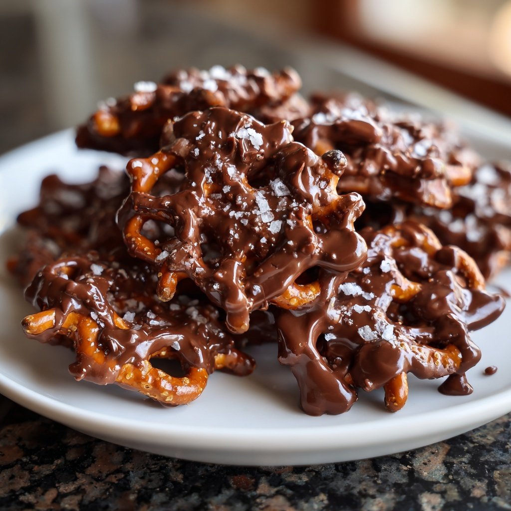 Super Bowl Desserts Chocolate Pretzel Clusters