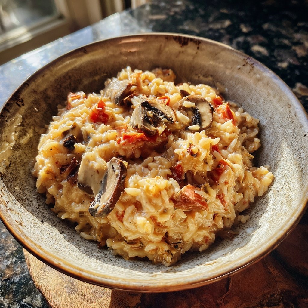 Creamy Mushroom Tomato Rice
