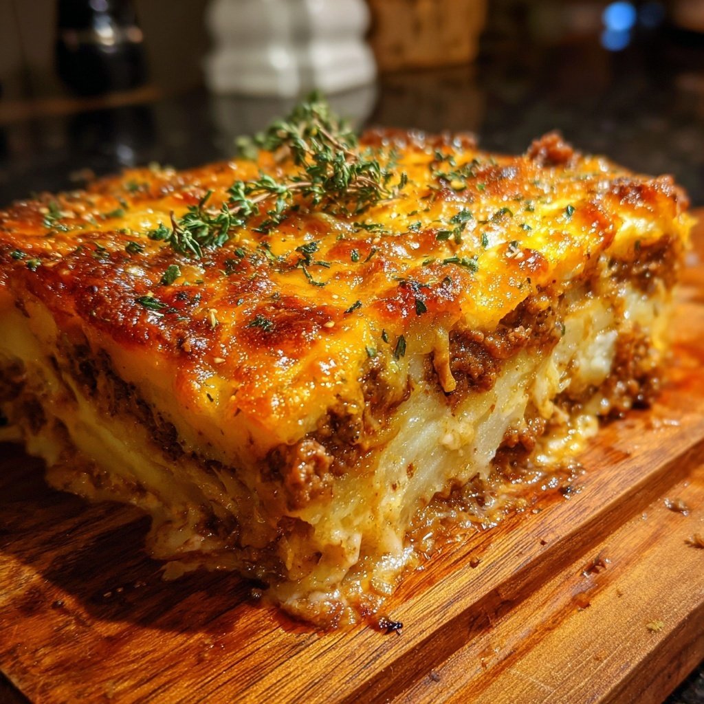 Ground Beef And Cheesy Potato Bake