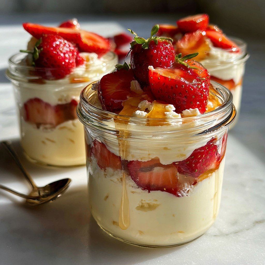 Strawberry Vanilla Yogurt Breakfast Jars