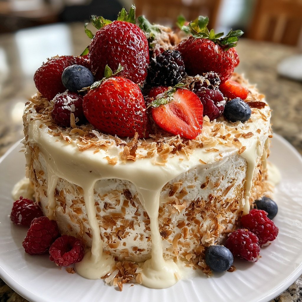 Mini Heart Cake with Coconut Berry Cream
