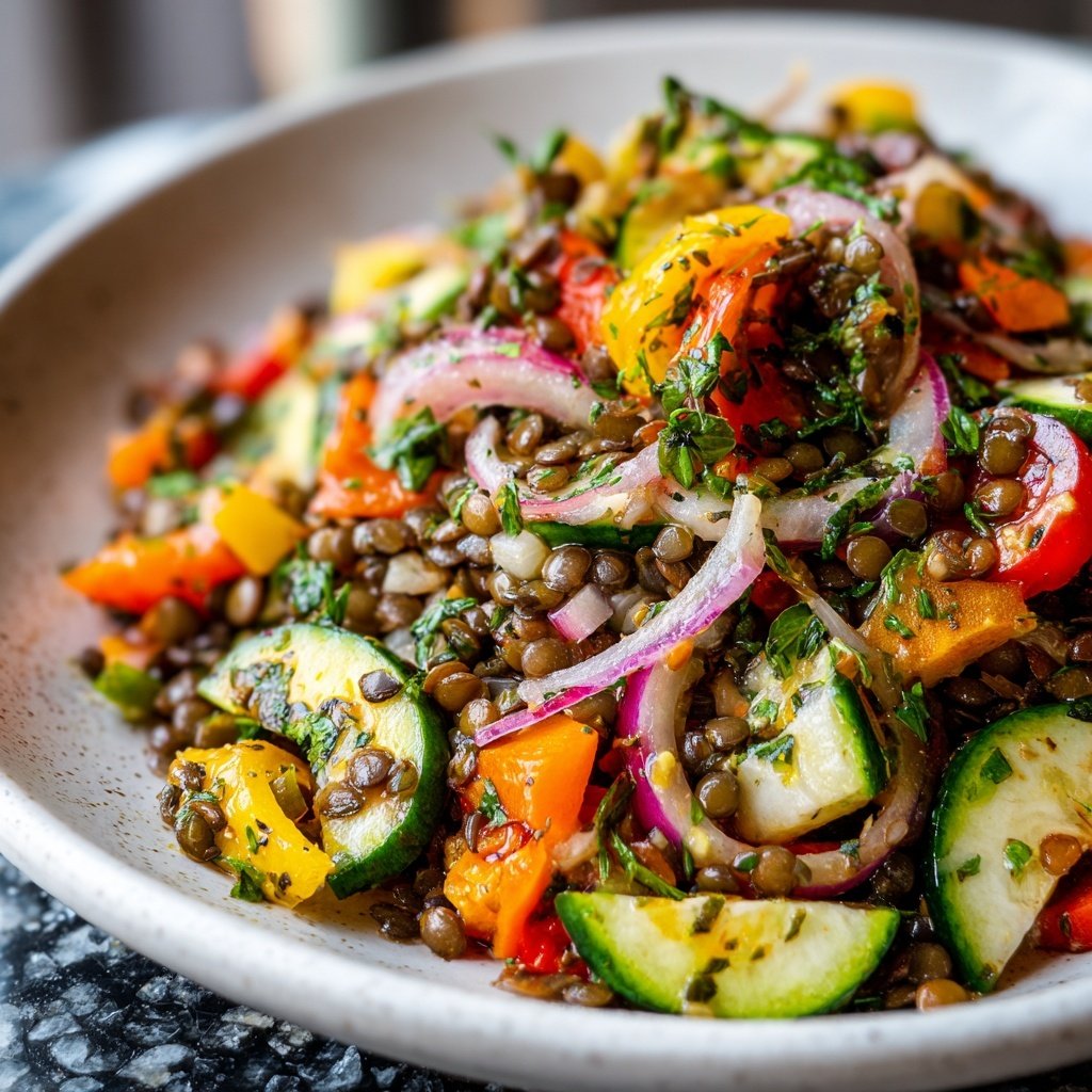 Healthy Lunch Lemon Lentil Salad
