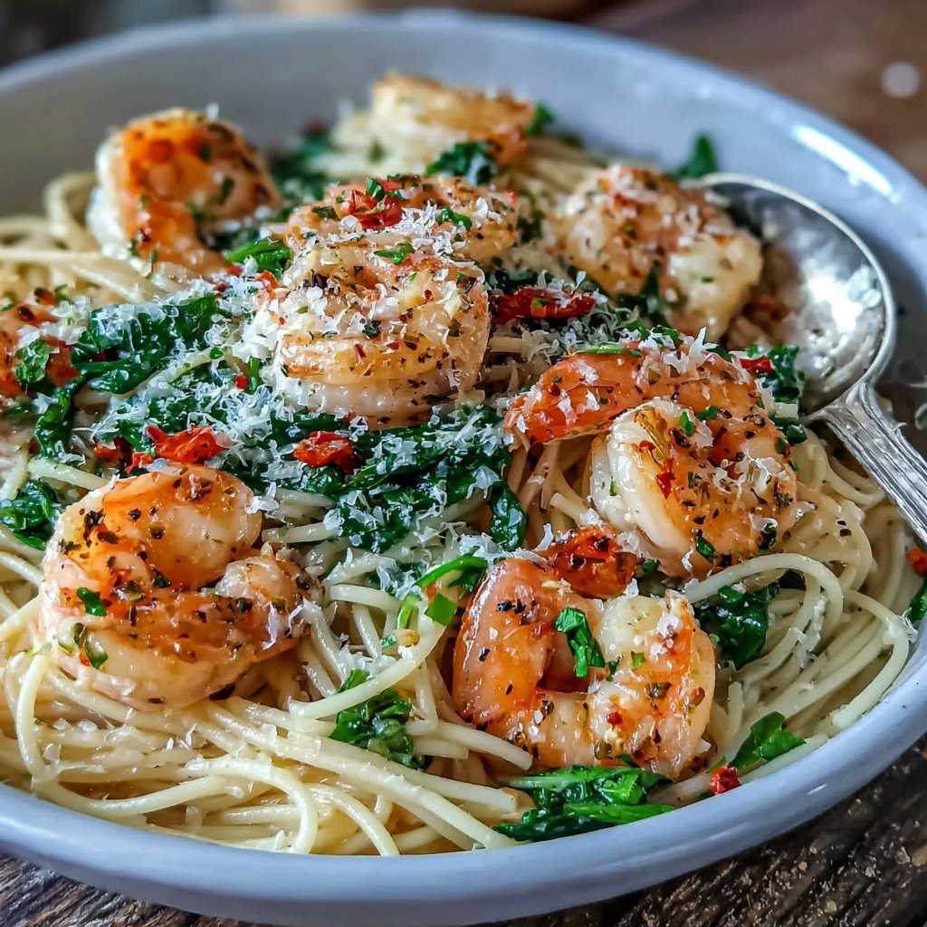 Angel Hair Pasta With Shrimp And Spinach