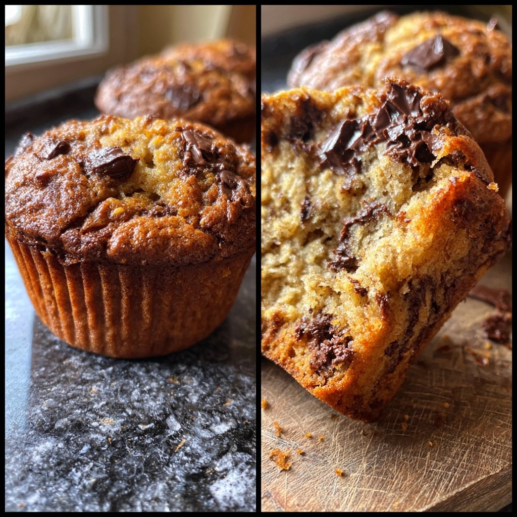 Chocolate Banana Breakfast Muffins