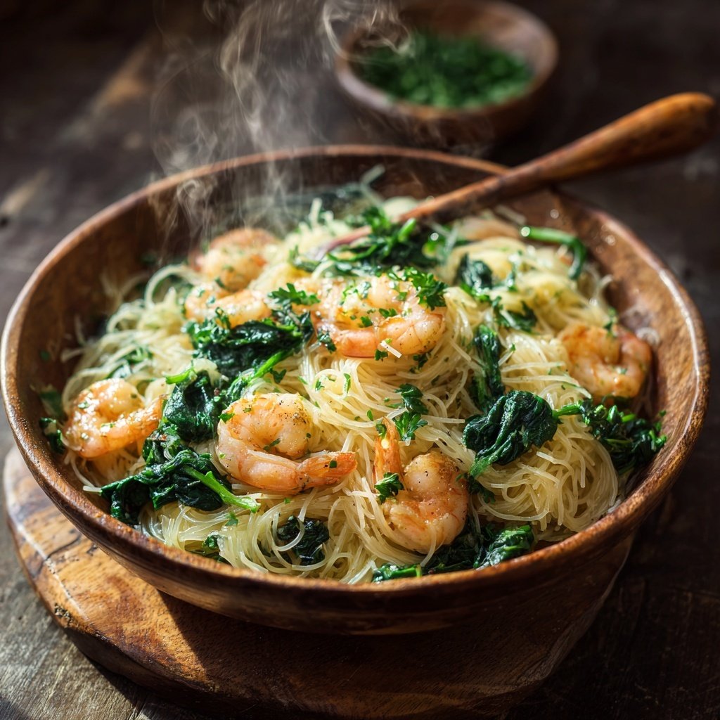 Angel Hair Pasta With Shrimp And Spinach