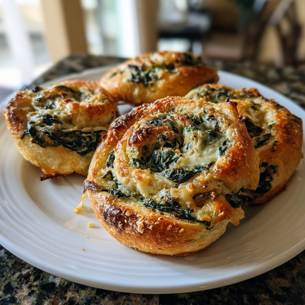 Super Bowl Appetizer Baked Spinach Pinwheels