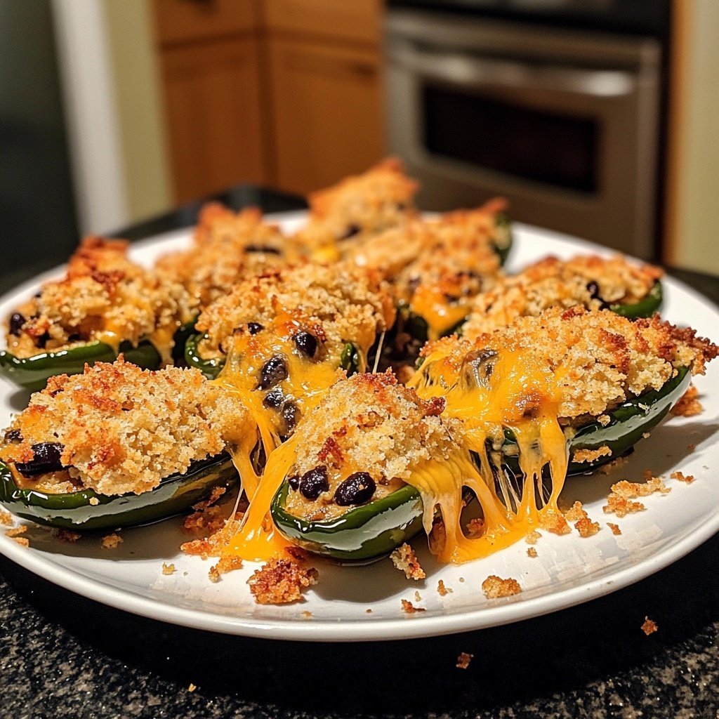 Jalapeno Poppers Stuffed with Black Beans