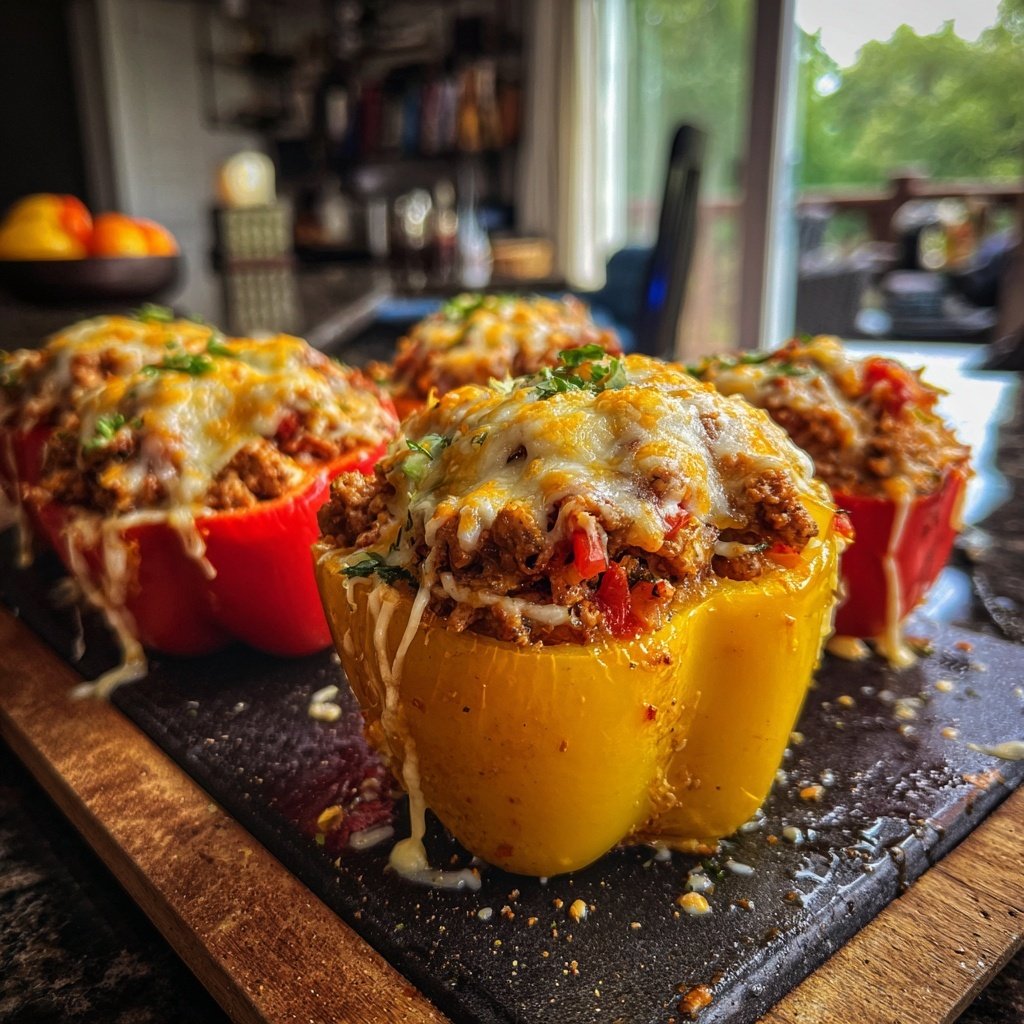 Ground Turkey Taco Stuffed Peppers